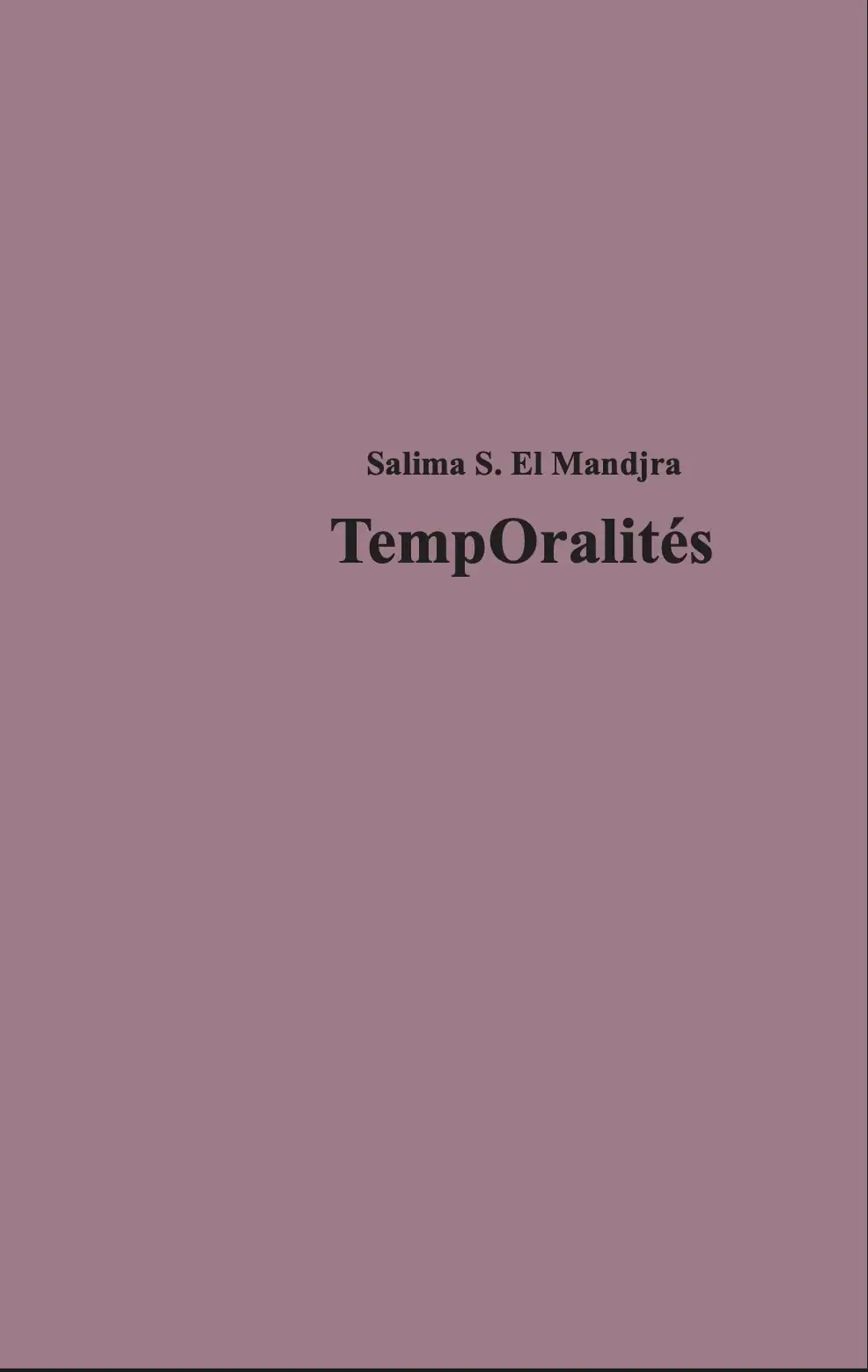 TempOralités Salima El Mandjra